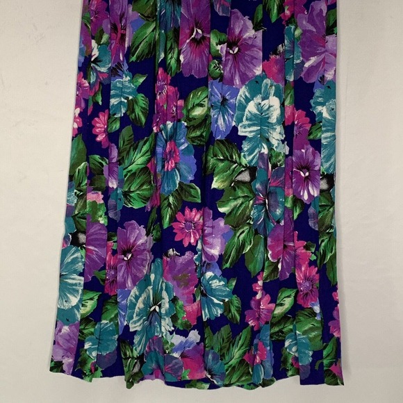 Vintage Womens Matching Top And Skirt Set Medium 8 10 Purple Floral Grannycore - Picture 10 of 12